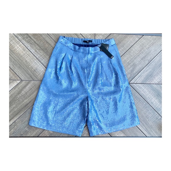 NWT Blue Tibi Allover Sequins Shorts 0 - Picture 2 of 5